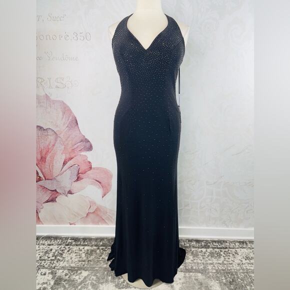 Abby Paris Dresses & Skirts - Abby Paris Black sequin studded gown Size 14 NWT